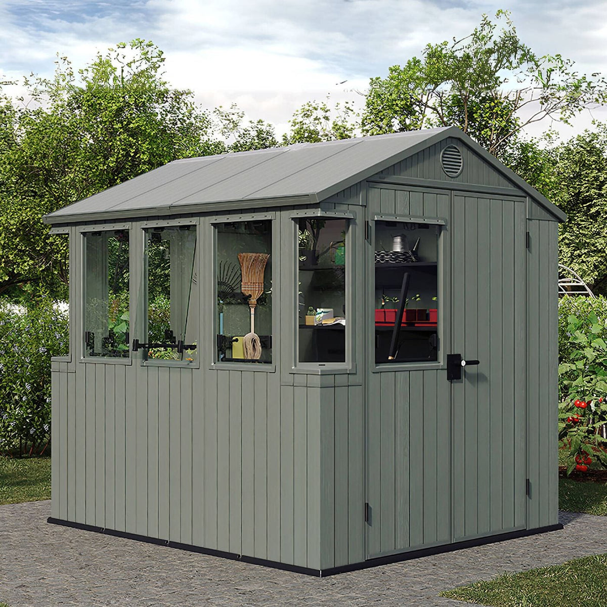 Keter Working-Potting Shed 6x8 Wood Green SKU706