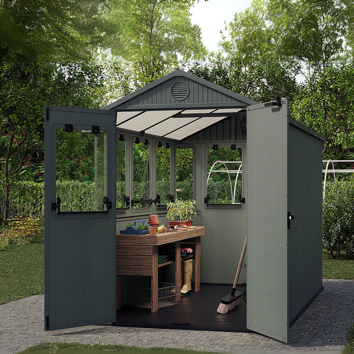 Keter Working-Potting Shed 6x8 Wood Green SKU706